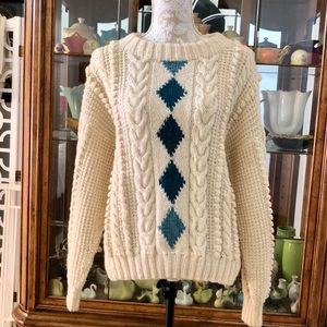 Carrigkerry 3D hand made cable-knit sweater sz M/L